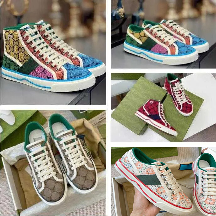 

Tennis 1977 Canvas Casual Shoes Luxurys Designers Womens Shoe Italy Green And Red Web Stripe Rubber Sole Stretch Cotton Low Top Mens Sneakers, 37