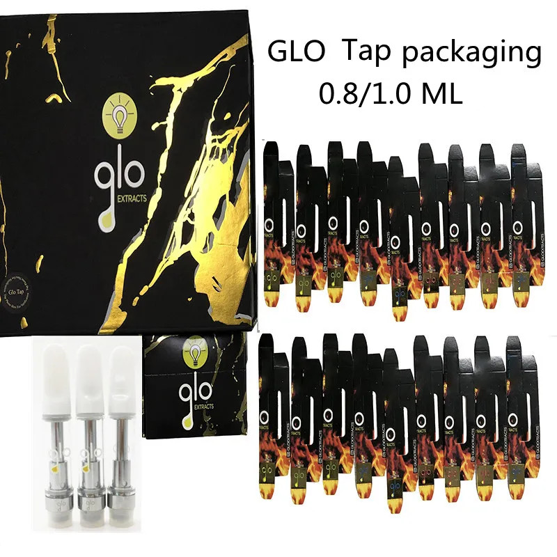 

Glo Vape Cartridges Atomizers Empty Vapes Pen Carts Tap NFC packaging 0.8ml 1.0ml Ceramic Cart Packaging 510 Thread Cartridge Thick Oil Vaporizer Electronic