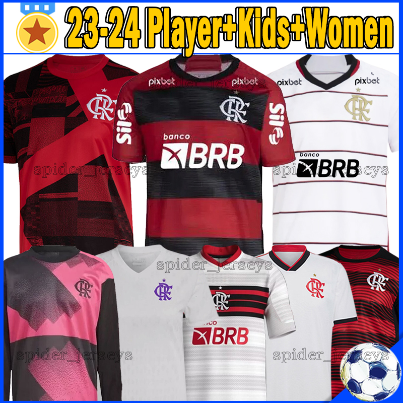 

XXXL 4XL 23 24 Flamengo soccer jerseys DIEGO E. RIBEIRO GABI ANDREAS Women 2023 THIAGO MAIA DE ARRASCAETA Fans Player version goalkeeper Football Shirts Men Kids Kits, Folamenge 23-24 away player