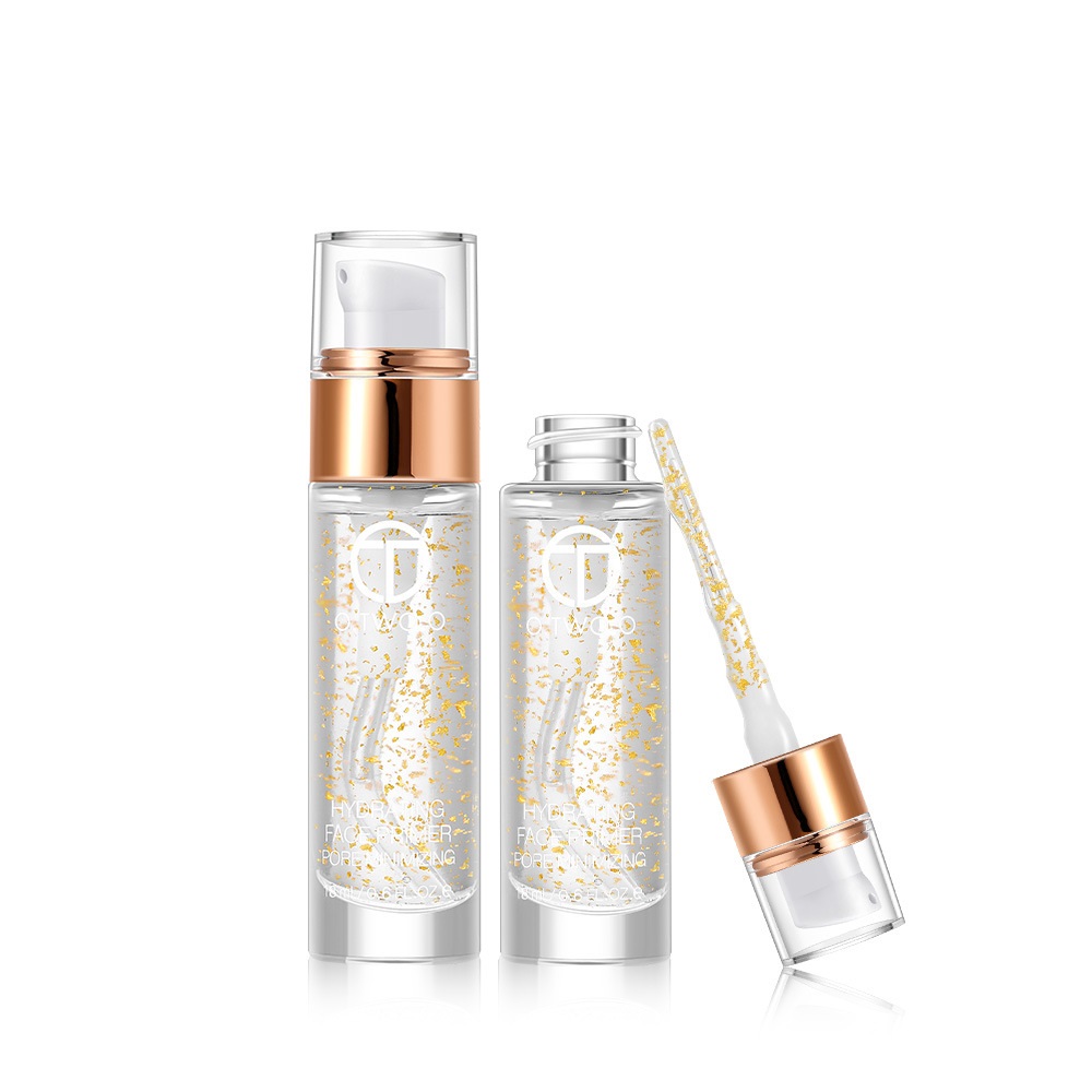 

O.TWO.O 24K Rose Gold Infused Beauty Oil Elixir Skin Make Up Essential Oil Before Primer Foundation Moisturizing Face Oil, Transparent