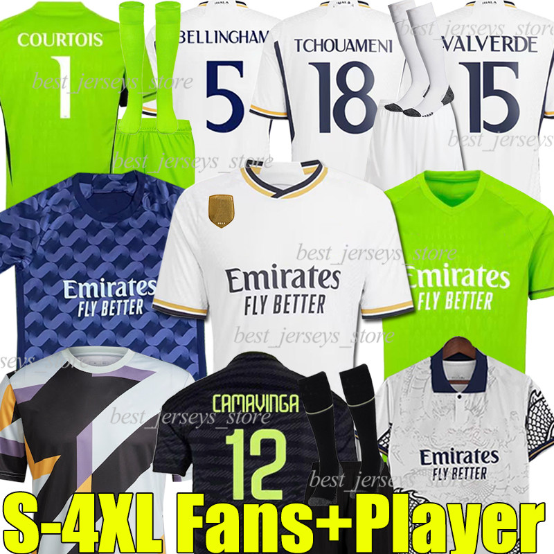 

4XL 23/24 MBAPPE BELLINGHAM soccer jerseys 2023 Finals dragon version football shirt 2024 ALABA TCHOUAMENI CAMAVINGA MODRIC VALVERDE VINI JR men kids kits sock, 23-24 home