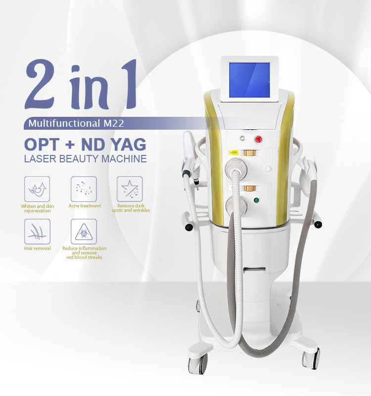 

2 In 1 M22 IPL OPT Hair Removal Machine IPL E-Light Skin Rejuvenation Q-switch Nd Yag Tattoo Removal Machine