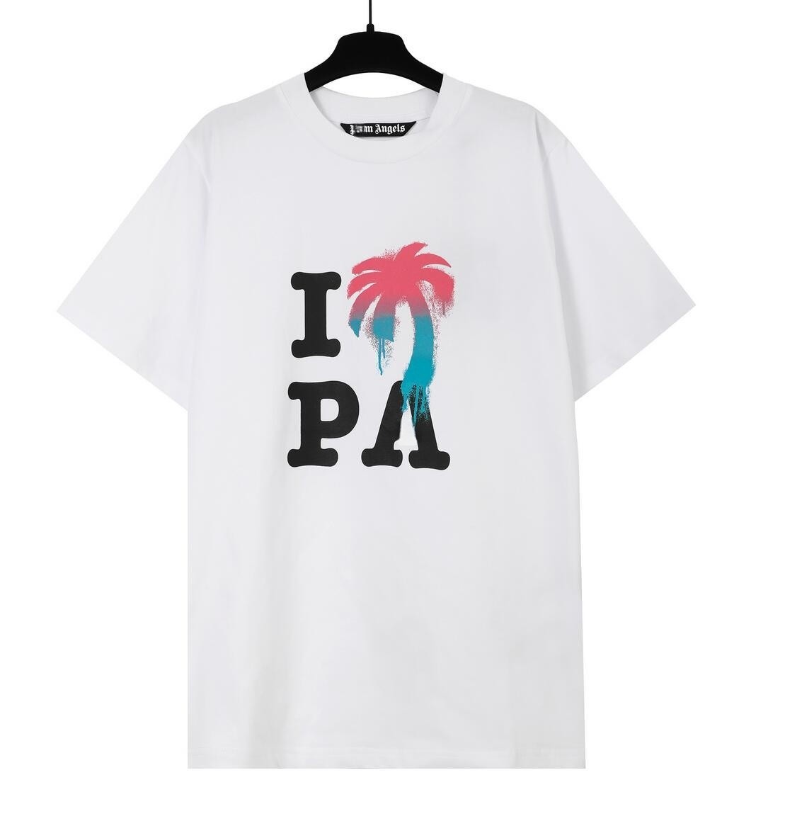 

Men's T shirts t Shirt Palms Palmangel City Designer Limited Inkjet Graffiti Letter Printing Men's Women's Sailboat Short-sleeved Casual, Q1111