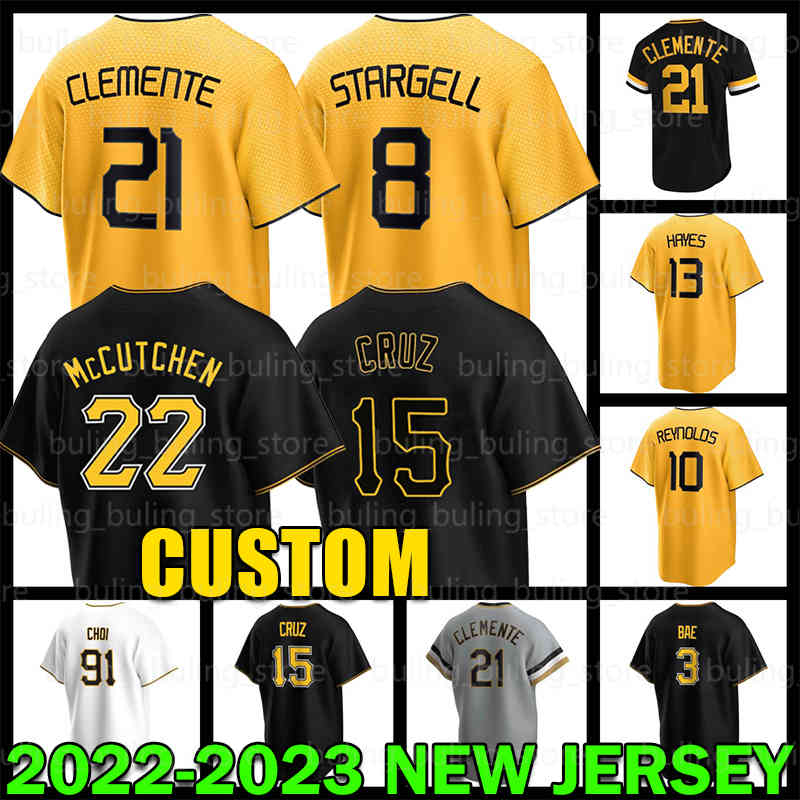 

21 Roberto Clemente 15 Oneil Cruz Baseball Jersey Pirates Andrew 22 McCutchen 2023 City Connect Bryan Reynolds Willie Stargell Pittsburgh KeBryan Hayes 3 Ji Hwan Bae, Men retro (h d)