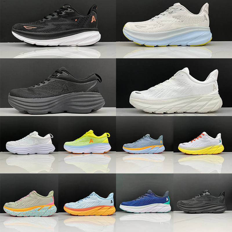 

Running Shoes Hoka Bondi 8 Clifton 9 Newest Triple Black White Sports travel leisure daily walking Sneakers For Men Women Utility Designer Trainers, Bondi 8-17