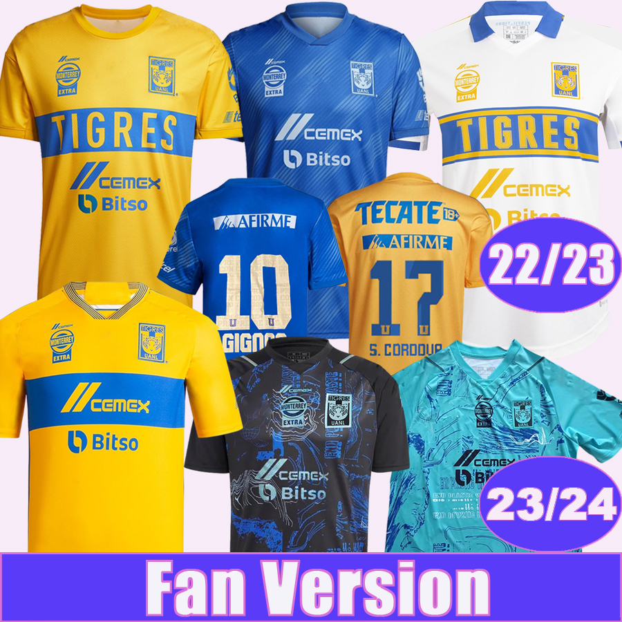 

2023 24 Tigres de la UANL Soccer Jerseys Special Edition 22 23 GIGNAC LOPEZ D. REYES PIZARRO AQUINO L. QUINONES THAUVIN Home Away 3rd Goalkeeper Football Shirts, Qm8836 22 23 home no patch