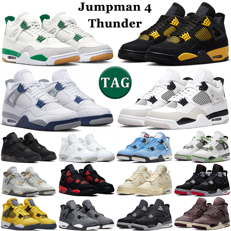 

Jumpman 4 basketball shoes men women j4 4s Pine Green Fire Red Thunder Military Black Cat Midnight Navy Seafoam Photon Dust mens trainers outdoor sports sneakers, 32
