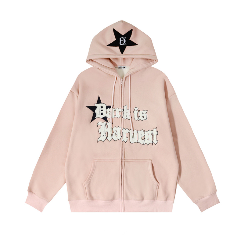 

Men's Hoodies Sweatshirts Y2k Hooded Sweatshirt Hip Hop Five Pointed Star Oversized Hoodie Men Women 2023 New Fashion Casual Punk Loose Jacket Streetwear