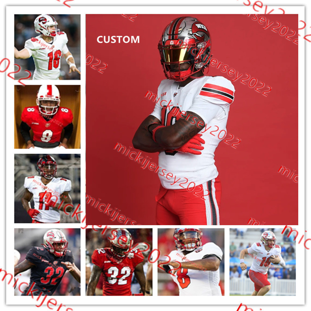 

2023 Western Kentucky Hilltoppers Football Jersey Chase Jones Desmyn Baker Wes Dorsey Joshua Simon Colten Cable Derrick Smith Williams Jerseys Custom Stitched, 2023 red