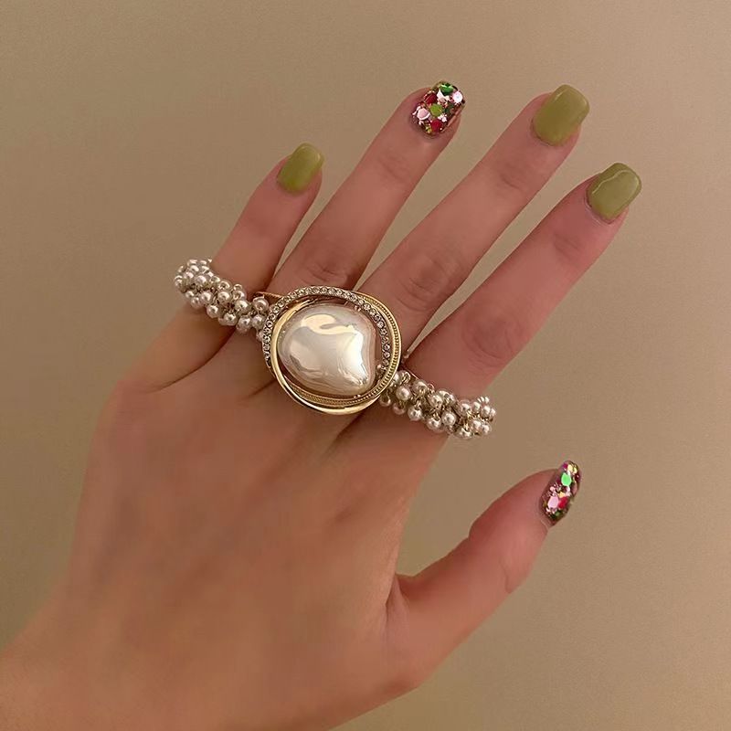 

Heavy Industry Pearl Hair Ring, Pearl Headrope Headwear, New Small Fashion Tie Horse Tail Hair Rope, Light Luxury Hair Accessories