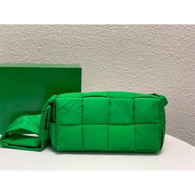 

Bag Tote Bottegas the Correct Version of Cassette Space Cotton Nylon Down Woven Pillow Single Shoulder Diagonal Straddle Small Square Venetas Handbags Zc, Green5