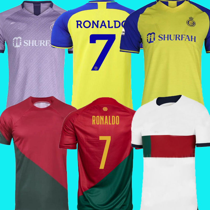 

Al Nassr FC soccer jerseys 20223 Portugal CR7 RONALDO MEN SET KIDS KIT WOMEN Gonzalo Martinez Ronaldo BERNARDO JOAO FELIX child football shirts boys 22 23 home away, 22/23 away adult