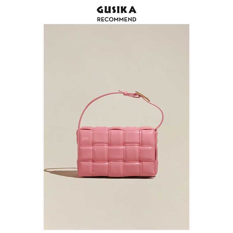 

Bag Tote Bottegas Pink Woven Cassette Pillow Leather One Shoulder Crossbody Small Square Tofu Venetas Handbags Zc, Black