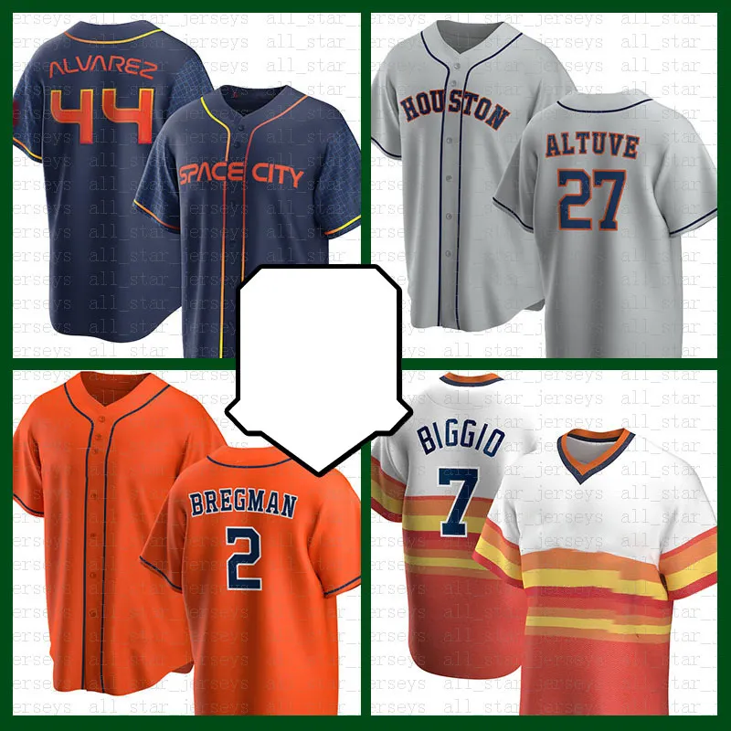 

Houston Baseball Jersey 27 Jose Altuve Yordan Alvarez Craig Biggio Alex Bregman Nolan Ryan Jeff Bagwell Justin Verlander Carlos Correa Yuli, Patch+mens(taikongren)