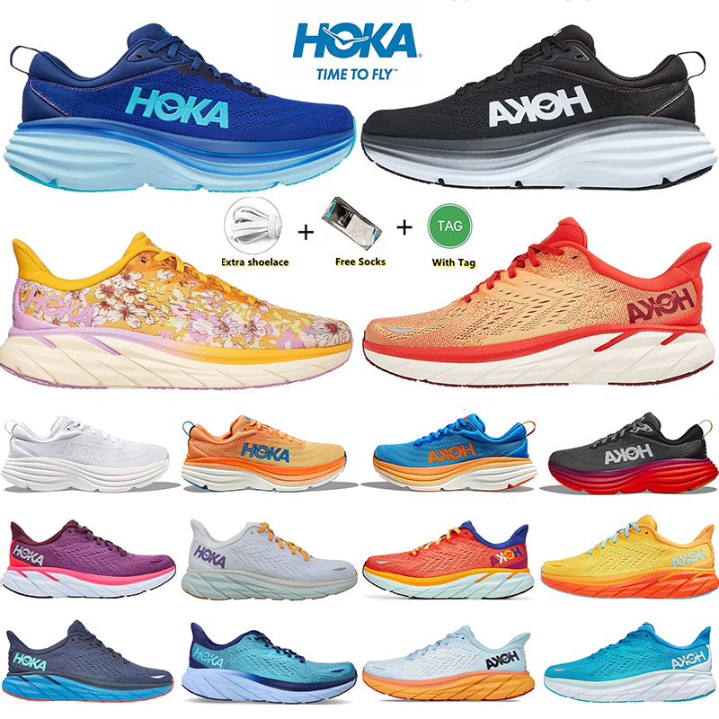 

HOKA ONE ONE Bondi 8 Running Shoes Hokas Clifton 8 Black White Shock Absorbing Road Bondi 8 Men Women Sneakers Climbing Runner Trainers Walking Jogging, Item#26