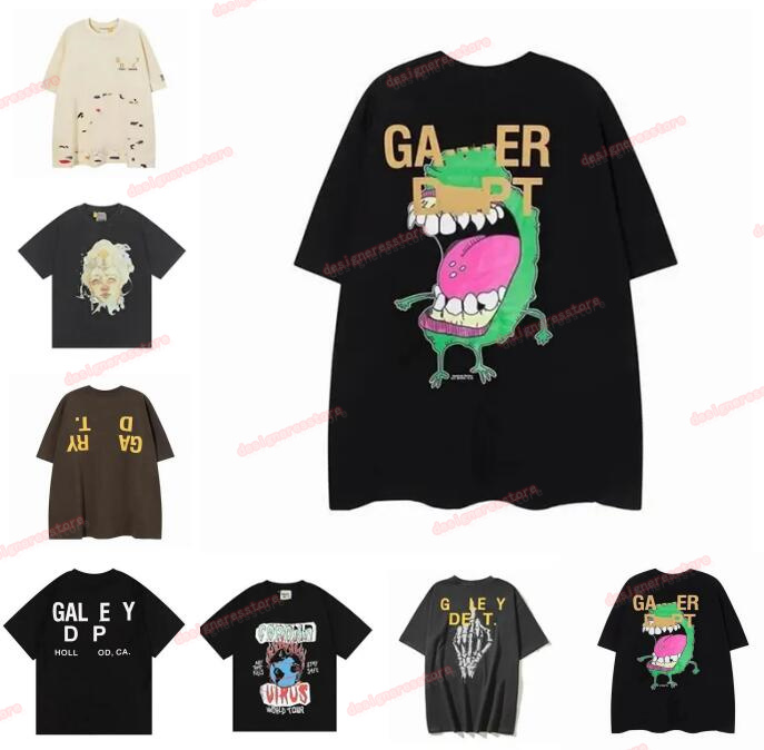 

2023 Women&Men's T-shirts Designer Galleries Depts Shirt Alphabet Print Trendy Trend Basic Casual Fashion Loose Short T-shirt Half Sleeve Tees White Beige, Add postage