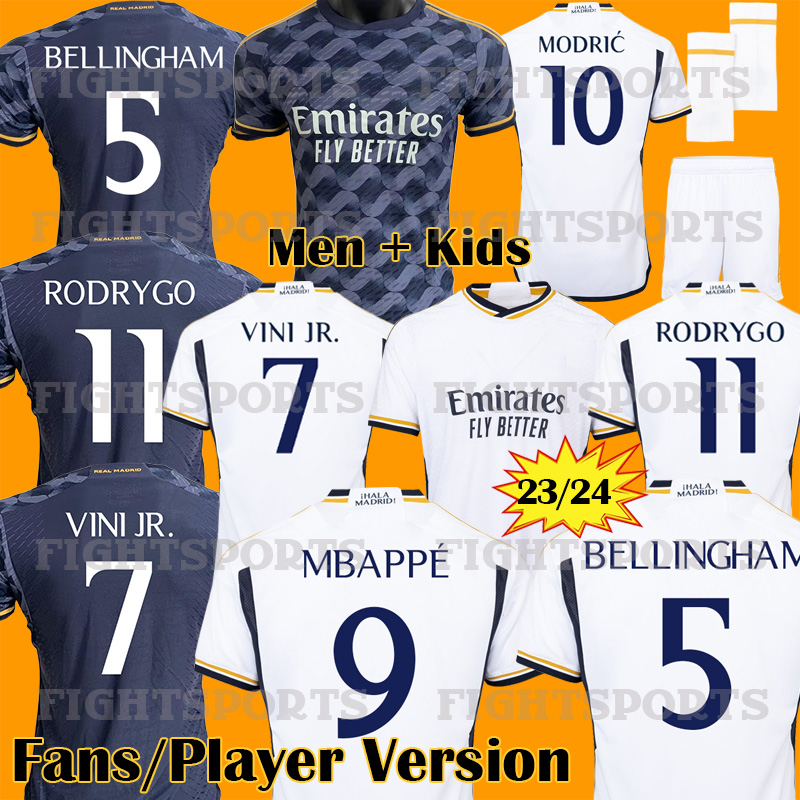 

23 24 MBAPPE #9 Real Madrids fans Player Soccer Jerseys BENZEMA BELLINGHAM 2023 VINI JR football shirts camiseta de futbol men kids kit uniforms MODRIC tops, 23 24 home patch