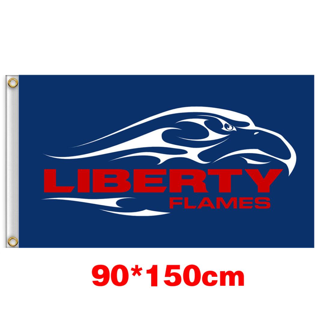 

Liberty Flames University College Flag 150CM90CM 3X5FT Polyester Custom Any Banner Sports Flag flying home garden outdoor7222914