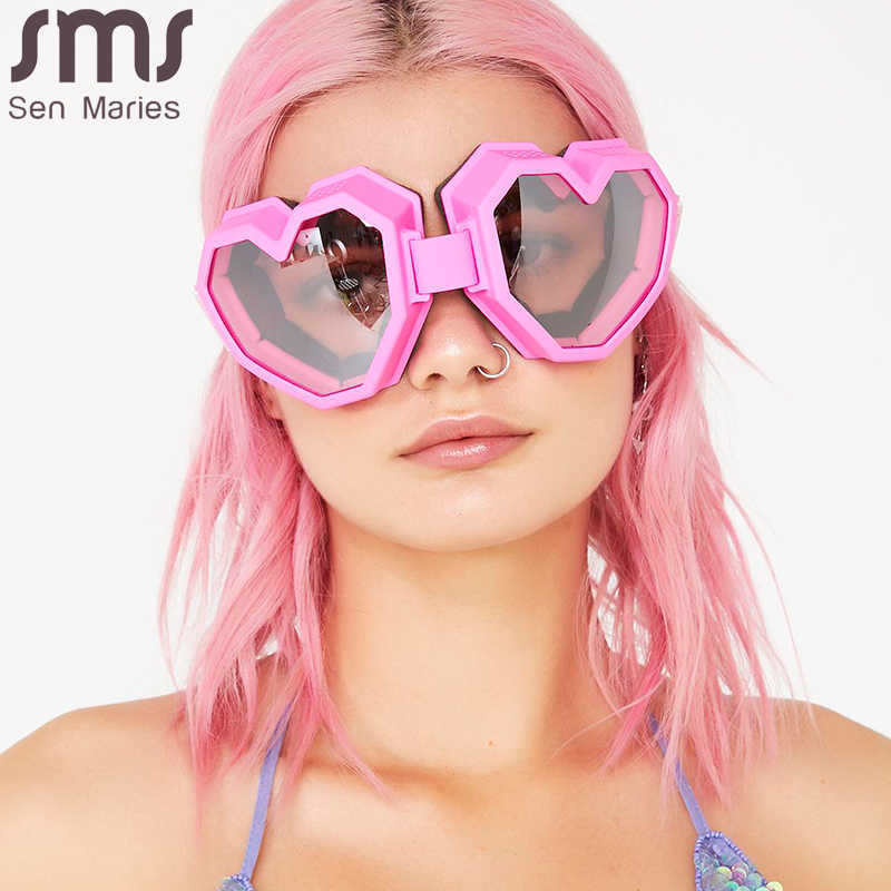 

Sunglasses Heart Shaped Goggle Sunglasses One Piece Women Sunglasses Oversized Gradient Lens Brand Designer Eyeglass Oculos De Sol Feminino J230627