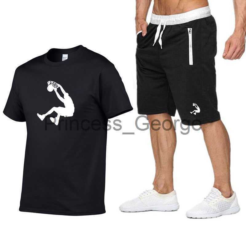 Men's Tracksuits Summer Man Sportkleding Shorts Tshirt and Shorts pure cotton Tshirt Wear Mannen Basketball Trainingspak Men's sports s-image-879734610