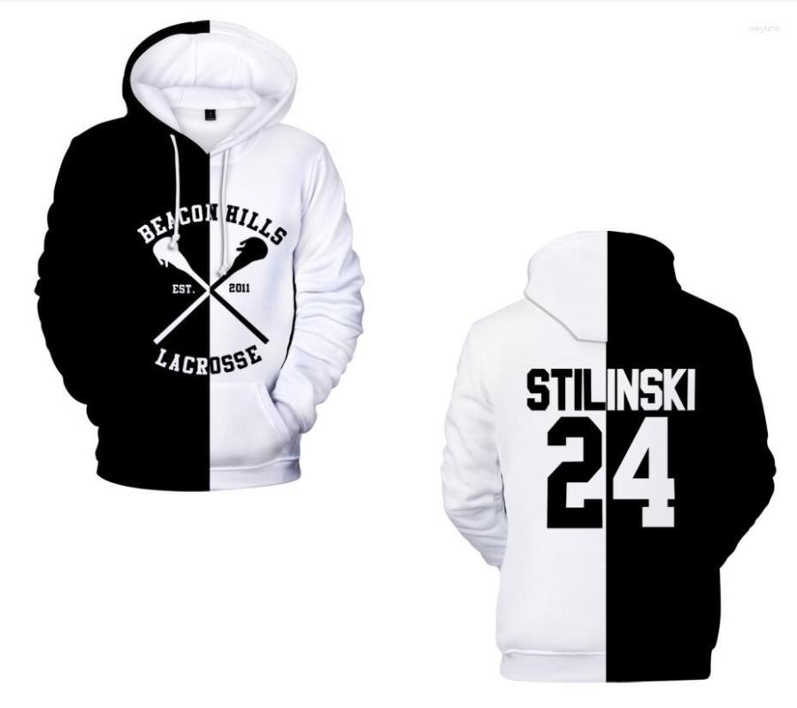 

Men's Hoodies Teen Wolf Hoodie 3D Pullover Long Sleeve Women Men's Harajuku Streetwear Stilinski 24 American Tv Series Fashion Clothes
