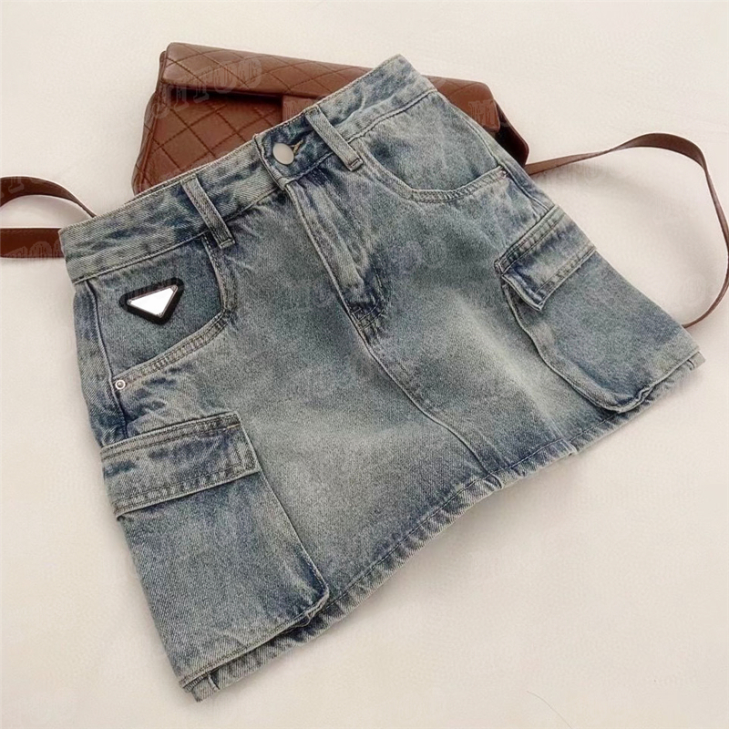 

Letter Badge Women Denim Skirts Dress Fashion High Waist Short Skirt Hiphop Streetwear Girls Dress, Blue