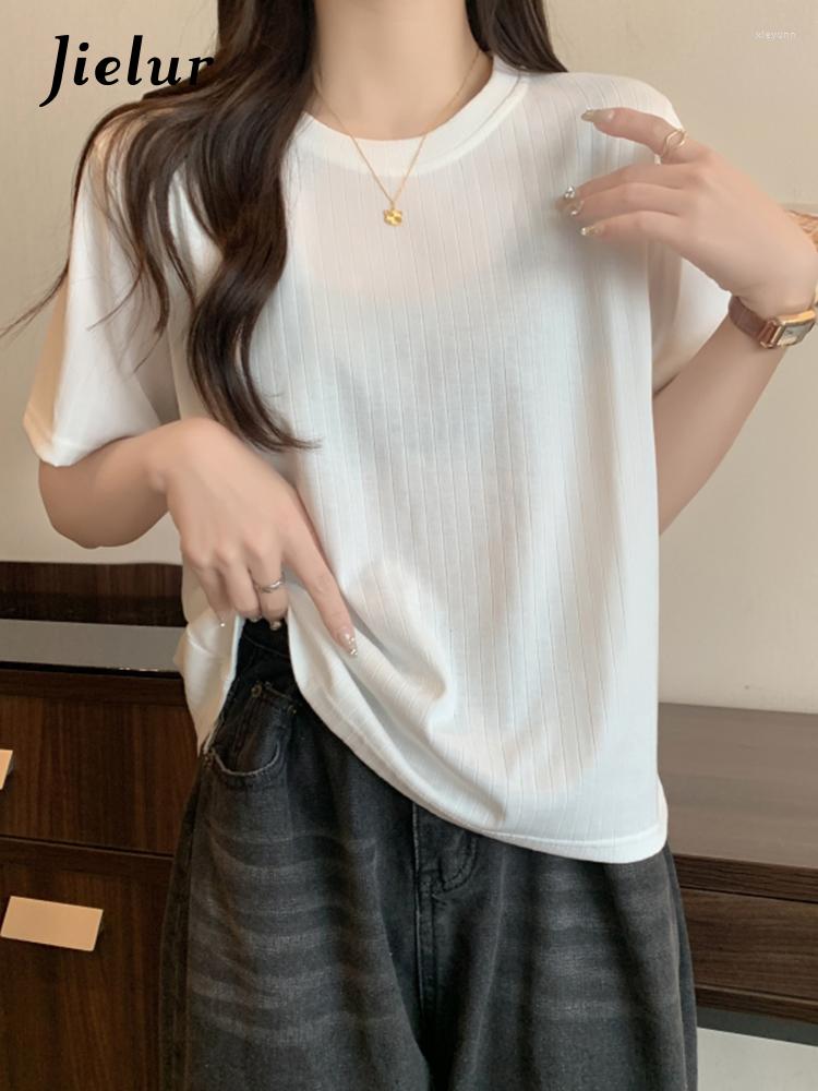 

Women's T Shirts Summer Korean Short Sleeve Black White T-shirt Women Fashion Solid Color Loose Top Female O-Neck Casual Cotton