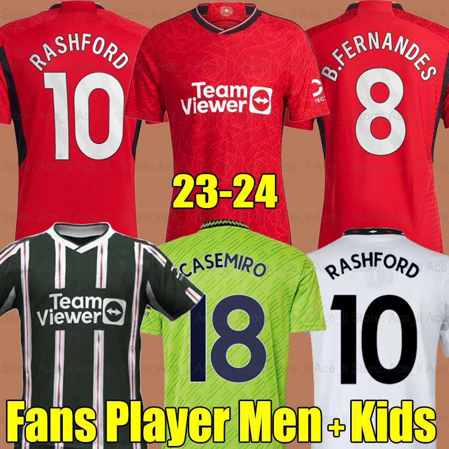 

23 24 RASHFORD soccer jerseys B. FERNANDES BRUNO SANCHO ANTONY Fans Player version CASEMIRO ERIKSEN MARTIAL 2023 2024 Men Women Kids kit MARTINEZ football shirt, 22-23 kids third