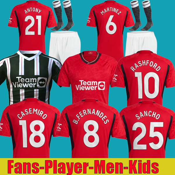 

23 24 MOUNT ANTONY CASEMIRO MARTINEZ ERIKSEN soccer jerseys RASHFORD 2023 2024 SANCHO B. FERNANDES FRED MancHEstErS MANS UTDS RETRO football shirt kit set Uniforms, 23/24 home