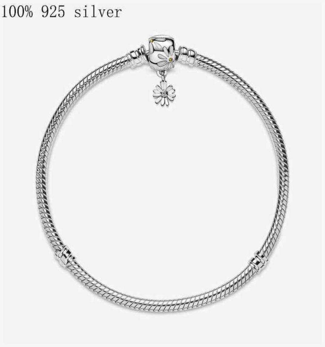 

Hot 925 Sterling High Quality Silver Charm Shell Bracelet Daisy Chain Clasp Bone Bracelet Bangle Women Jewelry2088364
