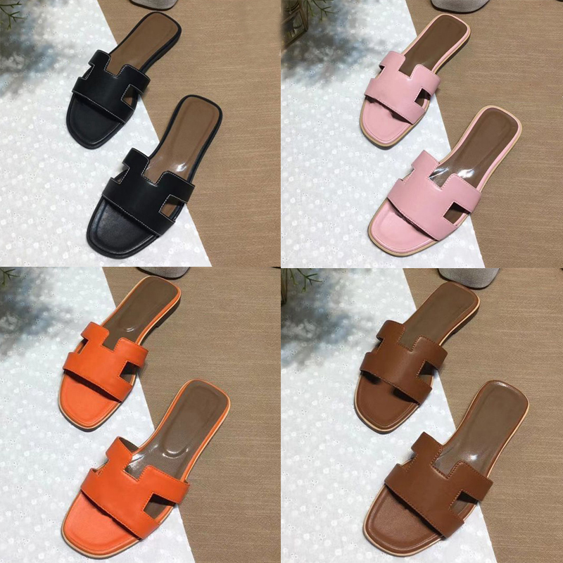 

Sandals Designer slippers slides classic flat heel H summer lazy fashion cartoon big head Rubber flip flops leather slippers women's shoes sexy sandal large, 10