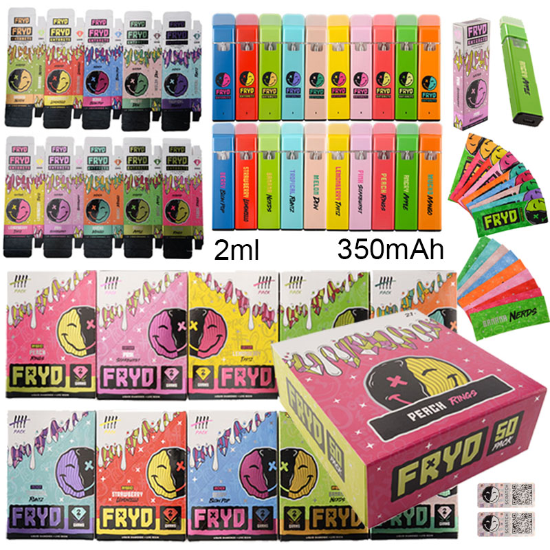 

Fryd The Hotting Selling Disposable Vape Pens 2.0ml Rechargeable E Cigarettes Empty 350mAh A Grade Battery Starter Kit Smile Device Pod Micro USB Charger Dab Pen E Cigs