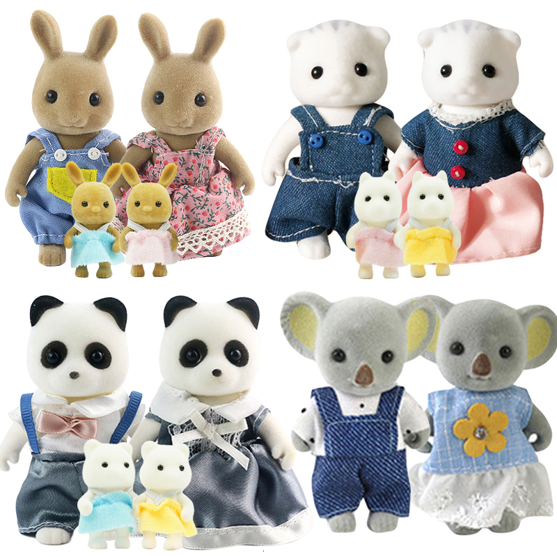 

Doll House Accessories 1 12 Forest Animal Family Mini Rabbit Bear Panda doll girl play house doll setForest Family Villa Furniture Set Toys 230626, White bear