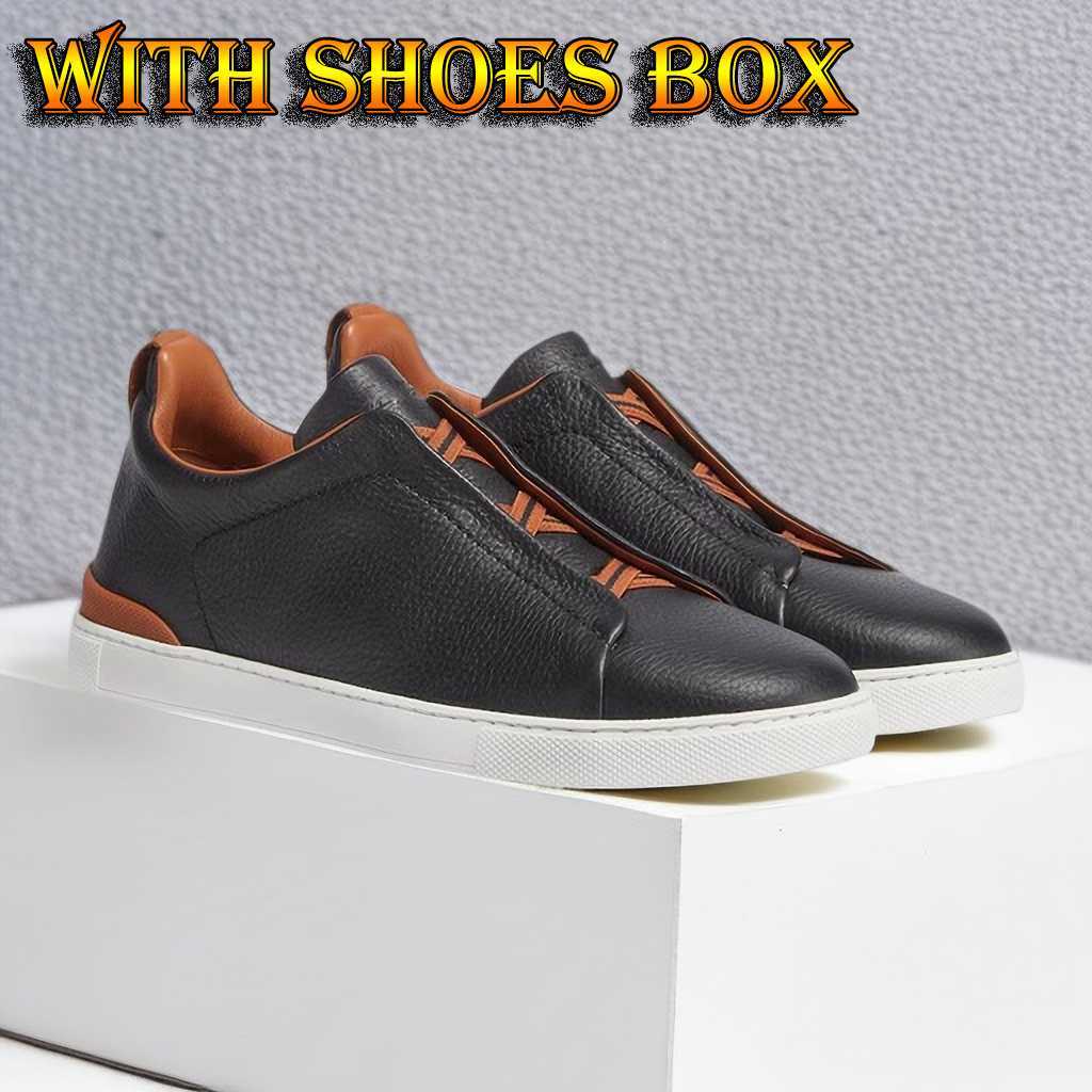 

Designer Men Skate Shoes Mans Womens Zegna Lefu Casual Deerskin Shoes White Black Blue Genuine Leather Material Mens Sport Low Cut Triple Stitch Sneakers 38-45