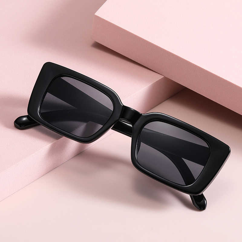 

Sunglasses SO EI Ins Popular Fashion Small Rectangle Sunglasses Women Retro Leopard Shades UV400 Men Trending Square Sun Glasses J230627