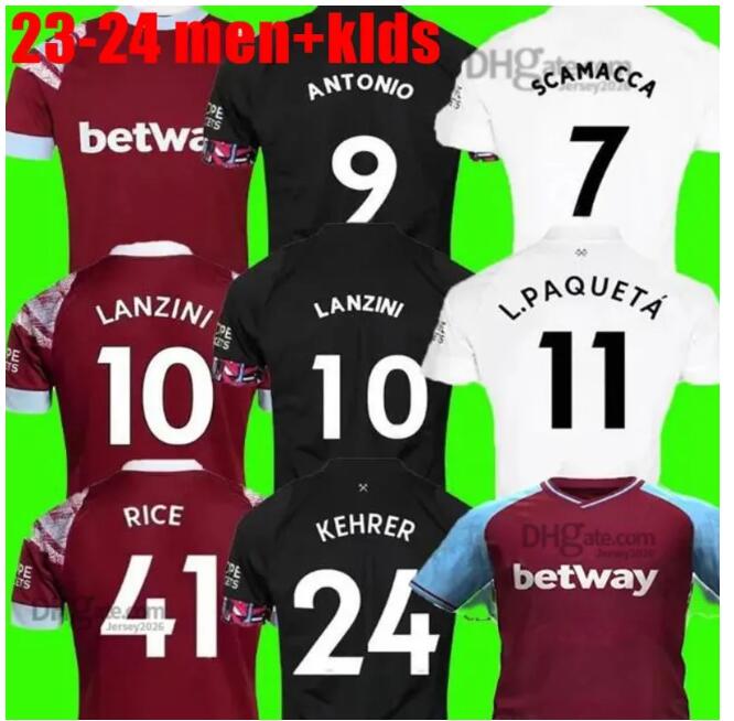 

2023 2024 BOWEN RICE SCAMACCA soccer jerseys camesitas de futol 22 23 24 home away 3rd BENRAHMA LANZINI ANTONIO FORNALS football shirt L.PaquetA maillots foot, 22 23 aldult away