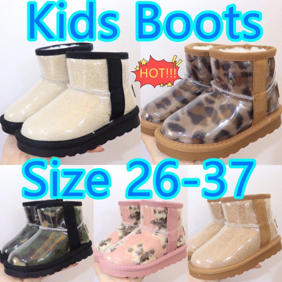 Classic Australia Kids Clear Mini Boots Girls Shoes Designer Baby Sneakers Kid Youth Toddler Shoe Natural Black Australian Furry Bo x2MR#-image-879781170