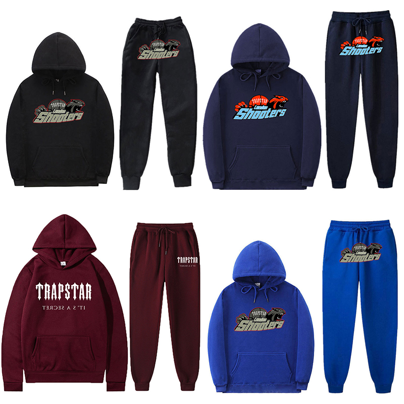 

Luxury Trapstar designer Mens Tracksuits Couple printed letter plush thickened Hoodie pants loose casual sports running tracksuits set Size S/M//XL/XXL/XXXL, 27