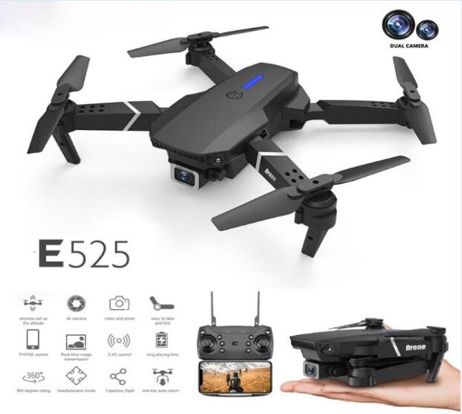 

LSE525 drone 4k HD dual lens mini drone WiFi 1080p realtime transmission FPV drone Dual cameras Foldable RC Quadcopter toy1166569, Black