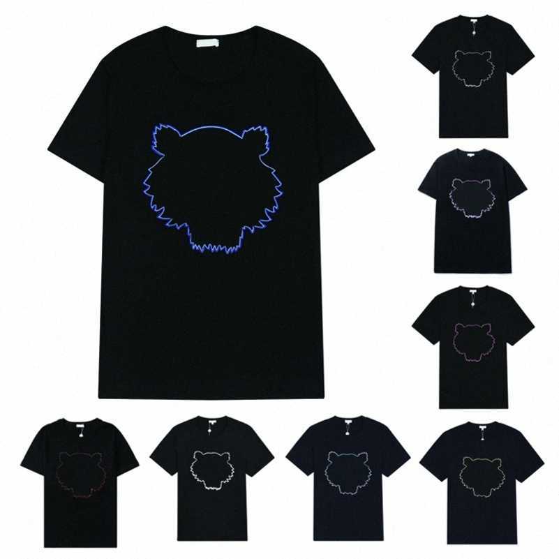 

Womens Designer t Shirt Kenz Mens Tshirt Summer Streetwear Short Sleeve Tiger Head Embroidery with Letters Printing Loose Tees Trend Zzw7