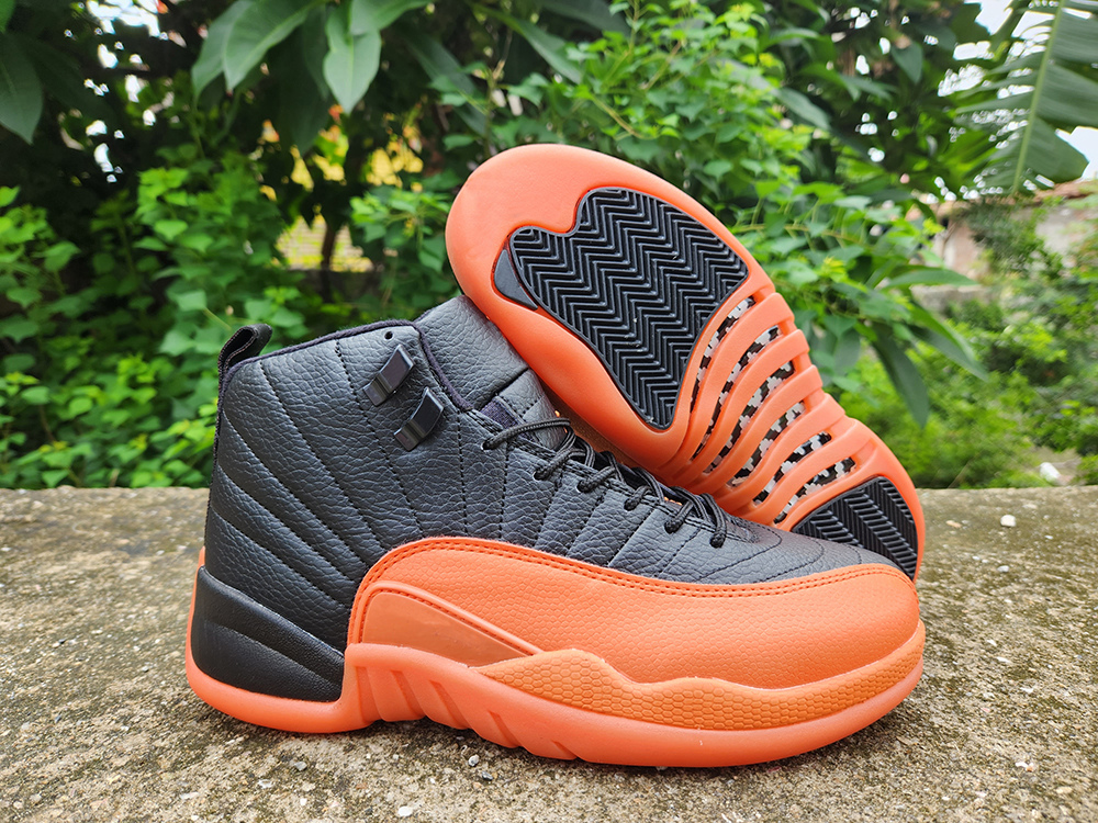 

Jumpman 12 12s WMNS Basketball Shoes Black Brilliant Orange White FD9101-081 Sneaker for Men and Women, Item#0