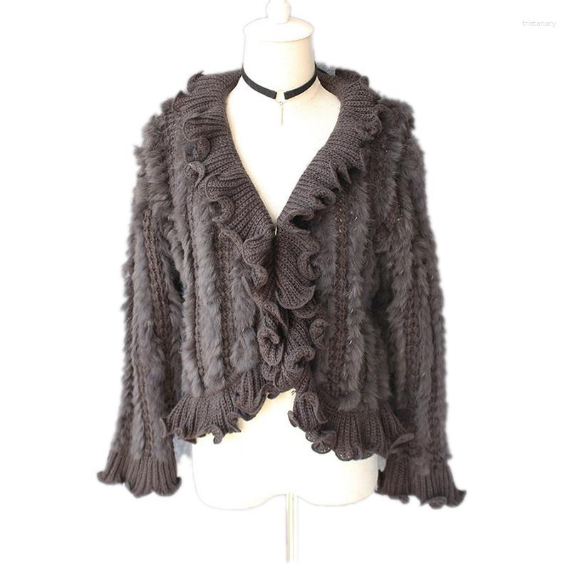

Scarves Autumn Winter Women's Real Genuine Knitted Fur Cardigan Poncho Wraps Lady Capes Female Stole VF5018