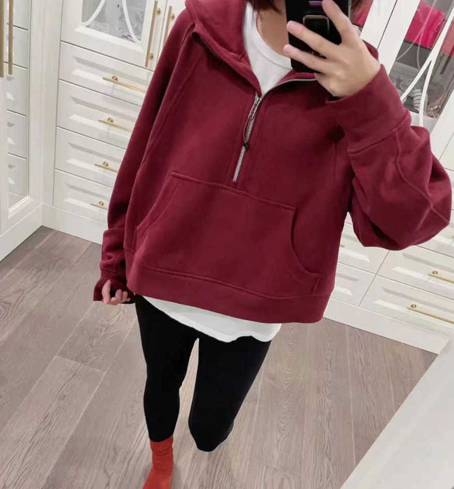 

Yoga Sweatshirt Scuba Full Half Zip Hoody Hoodies Outdoor Leisure Sweatshirts Gym Clothes cool Women Tops Workout Fitness Thick Jackets lulus 2023ss, Orange logo