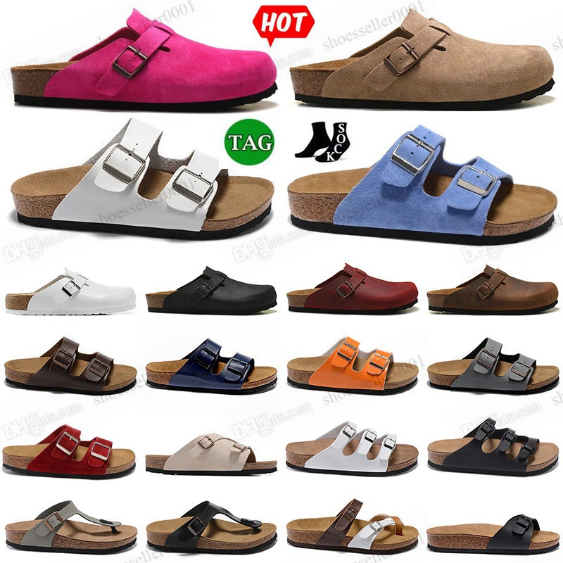 

Birkenstocks clogs slippers boston sandals designer slides sandal slide for men women shoes sliders suede snake leather buckle strap flip flops slipper 35-45