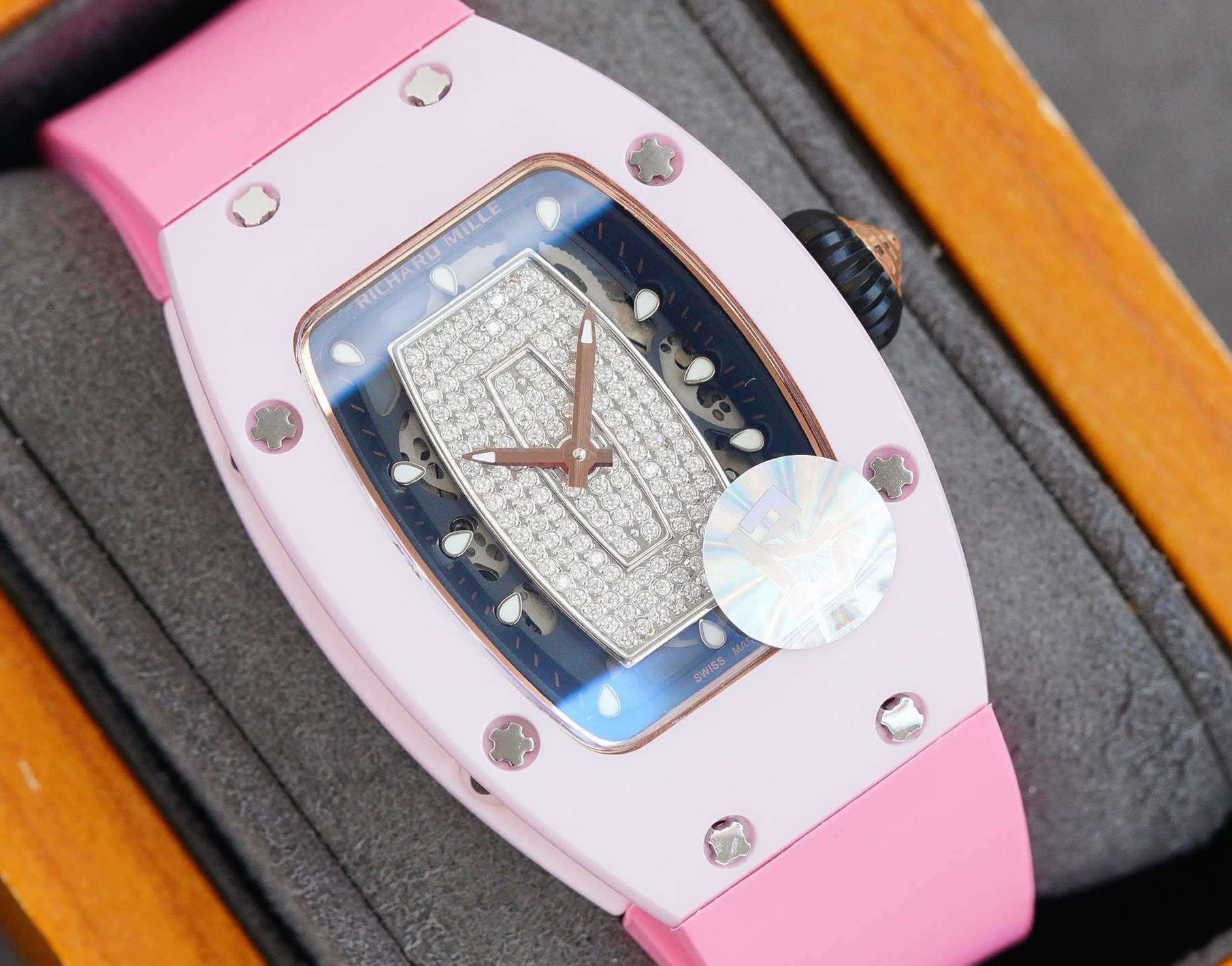 

Fantastic Diamond R i c h a r d Luxury Super style Female wrist watches RM007 RM07-01 montre designer High-end quality iced out bezel for women waterproof Colors 19nb