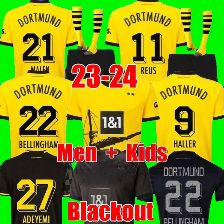 

23/24 Borussia Dortmund Isreina football jersey 2023 Home Schulz Brant Bellingham Sancho Haller jersey Hazard de Witsel men's children's jersey 16-2XL size, 22/23 away patch