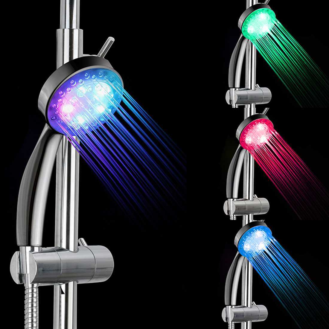 Bathroom Shower Heads Color LED Shower Head No LED Rainfall Changing Shower Head pressure Automatic Waterfall Shower Bathroom Showerhead L260524-image-879677958