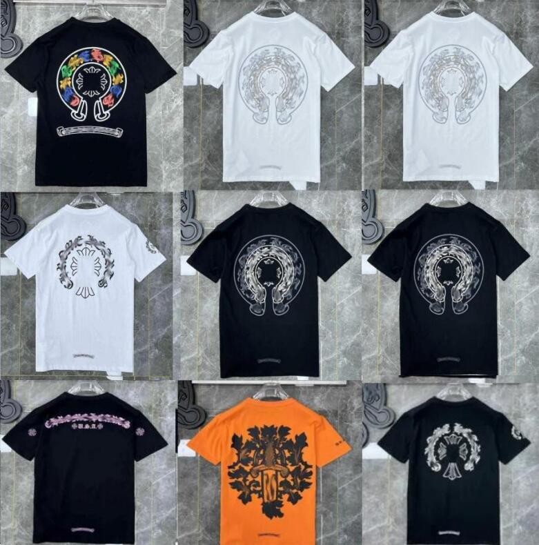 

Classics Mens t Shirts Heart High Quality Brand Crew Neck Chromes Short Sleeves Tops Tees Ch T-shirts Sweater Casual Horseshoe Sanskrit Cross Print chromees HeartS VF, K111