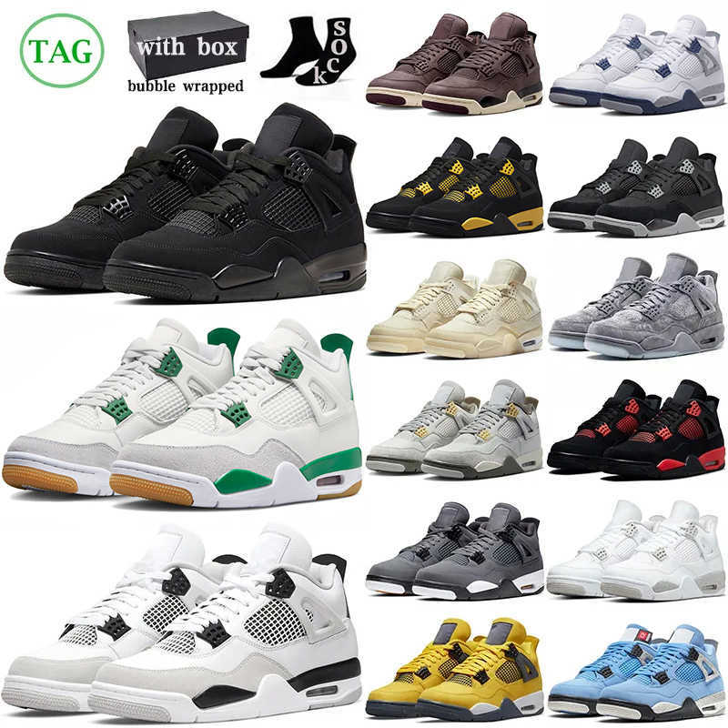

Box With 4 Basketball Shoes Men Women Jumpman 4s Pine Green Seafoam Military Black Cat Midnight Navy Photon Dust Oreo Red Thunder Bred Mens Trainers Outdoor Sneakers, #40