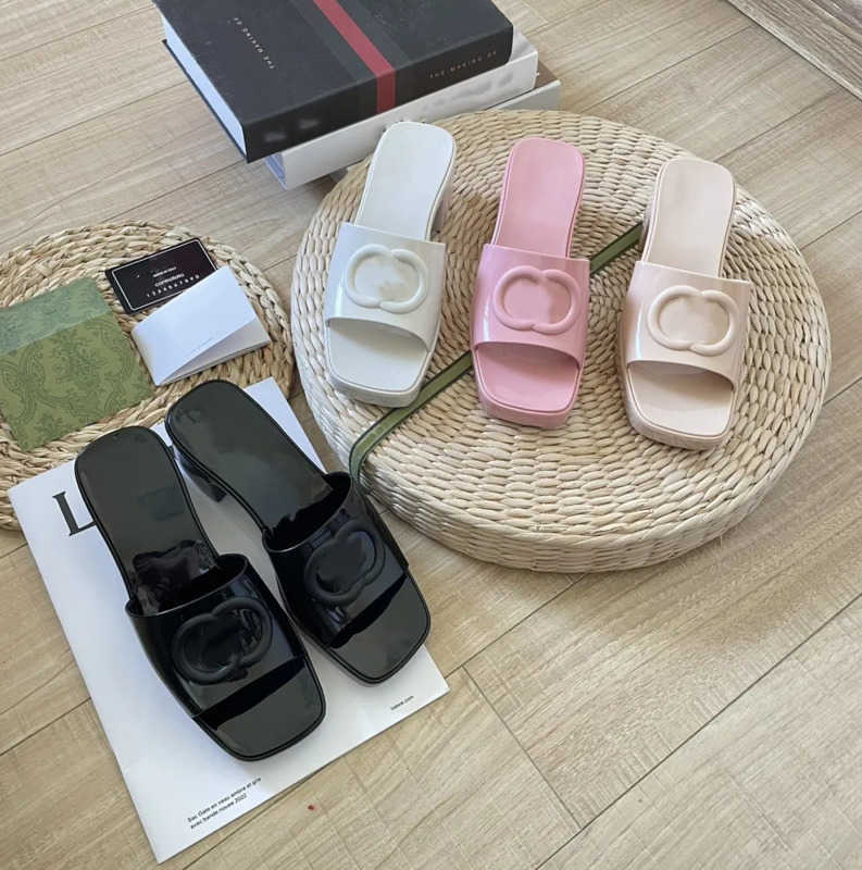 

Women Sandals High Heels Rubber Slide Sandal Platform Slipper Chunky 2.4"heel Height Shoes Summer Embossed Flip Flops